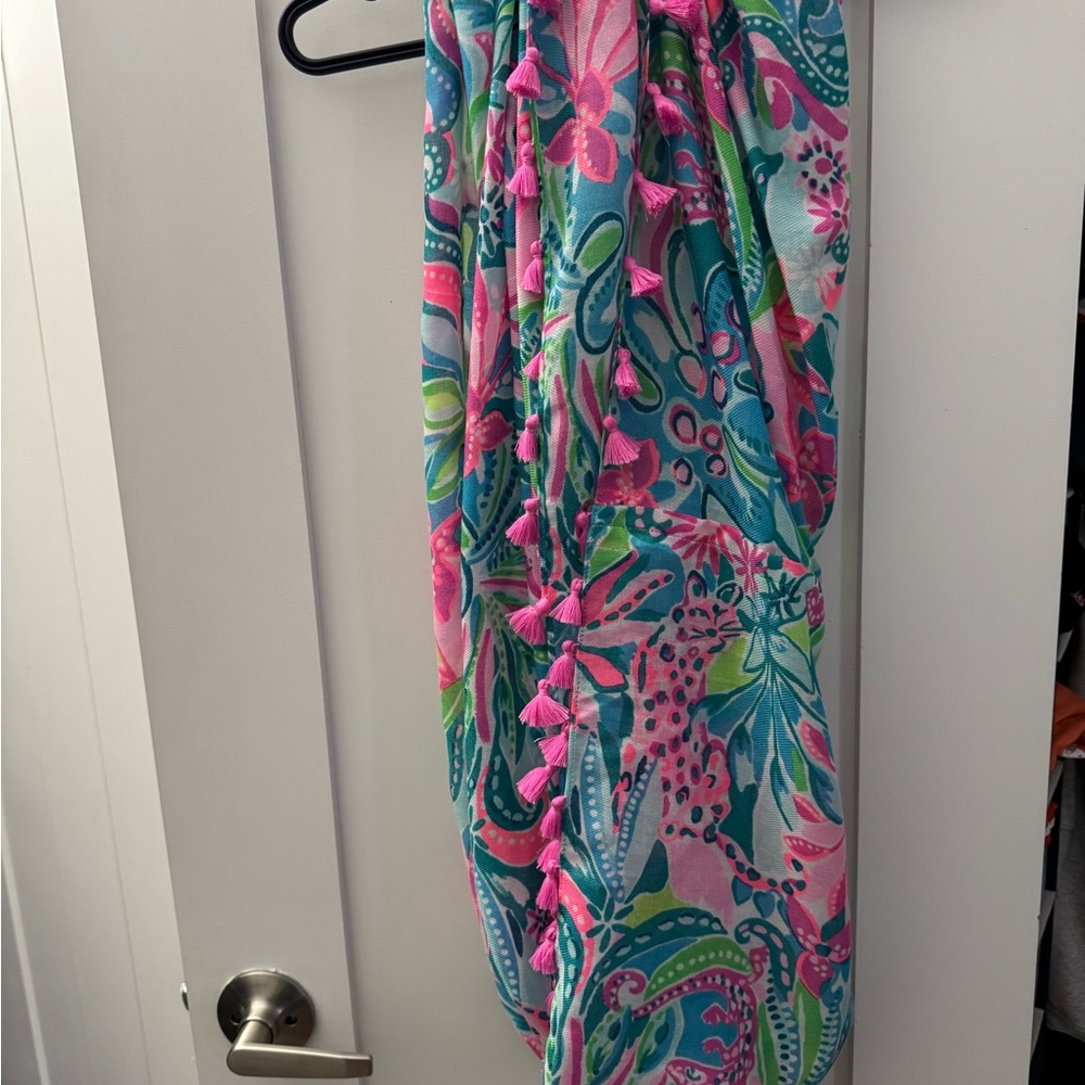 Lilly Pulitzer Pink and Blue Floral infinity Scarf